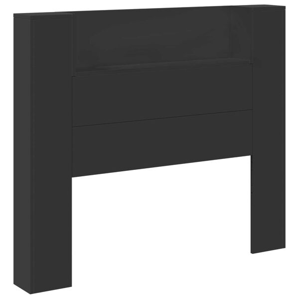 vidaXL Kopfteil mit Regal Schwarz 120 x 16,5 x 103,5 cm Holzwerkstoff