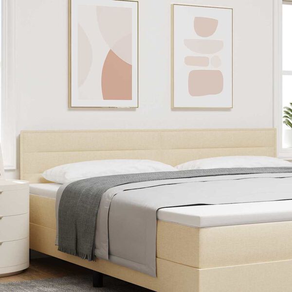vidaXL Kopfteil mit Kopfteil Creme 200 cm Kunstleder