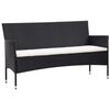 vidaXL 4-tlg. Garten-Lounge-Set mit Auflagen Poly Rattan Schwarz