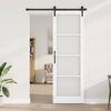 vidaXL Schiebet&uuml;r ORKDAL Wei&szlig; 78 x 232 cm Massivholz Kiefer und Glas