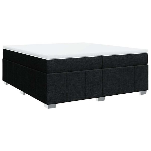 vidaXL Boxspringbett mit Matratze Schwarz 200x200 cm Stoff