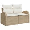 vidaXL Garten-Sofa-Set mit Kissen 11 pcs Beige Poly Rattan