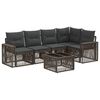vidaXL Gartensofa-set 6 Stk. Grau und Dunkelgrau Poly-Rattan