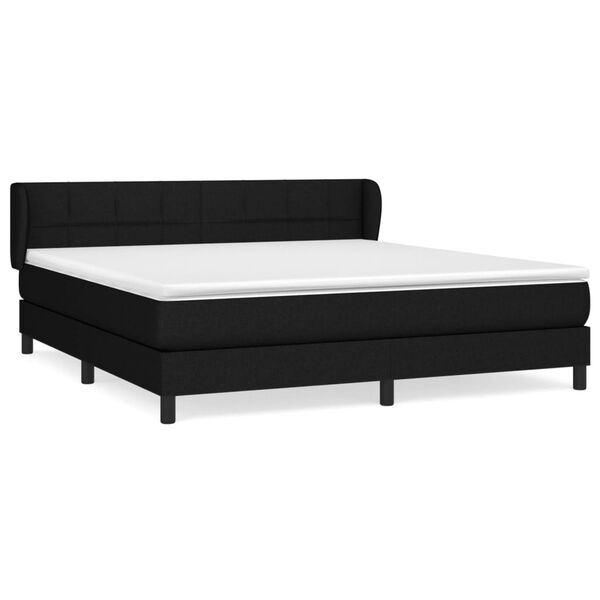 vidaXL Boxspringbett mit Matratze Schwarz 160x200 cm Stoff
