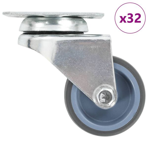 vidaXL 32 Stk. Lenkrollen mit Zwillingsrad 50 mm