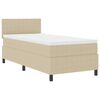 vidaXL LED Boxspringbett Hellgrau und Wei&szlig; 100 x 200 cm Cordstoff