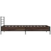 vidaXL Bettgestell Braun Eichen-Optik 90x190 cm Holzwerkstoff Metall