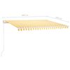 vidaXL Markise Manuell Einziehbar mit LED 400x350 cm Gelb & Wei&szlig;