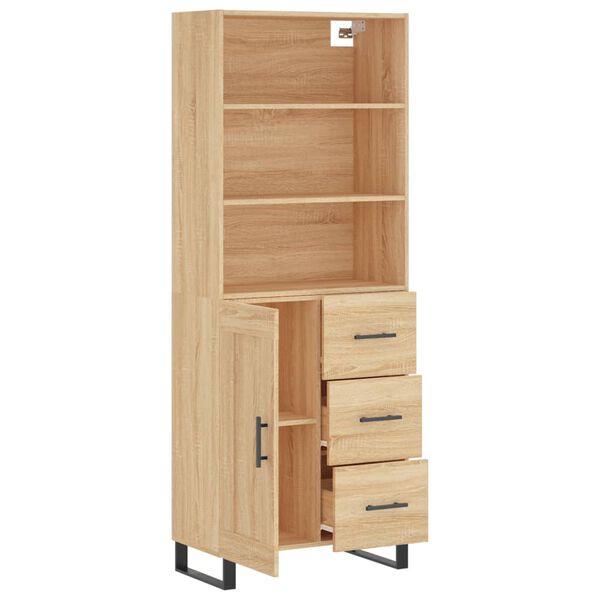 vidaXL Highboard Sonoma-Eiche 69,5x34x180 cm Holzwerkstoff