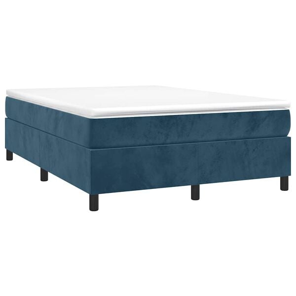 vidaXL Boxspringbettgestell Dunkelblau 140x200 cm Samt