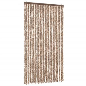 vidaXL Fliegenvorhang Beige und Dunkelbraun 100x220 cm Chenille
