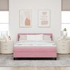 vidaXL Boxspringbett mit Matratze mit Kopfteil Rosa 190 x 140 cm Samt