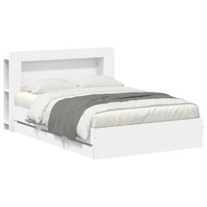 vidaXL Bettgestell mit Stauraum und Kopfteil Wei&szlig; 150 x 200 cm