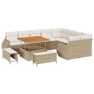 vidaXL Gartensofa-set 12 stk. 12-Sitzanzahl Beige und Creme