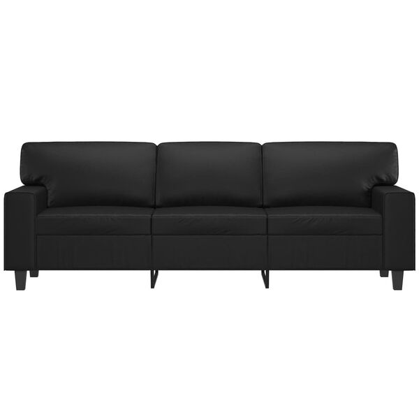 vidaXL 3-Sitzer-Sofa Schwarz 180 cm Kunstleder