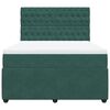vidaXL Boxspringbett mit Matratze Dunkelgr&uuml;n 140x200 cm Samt