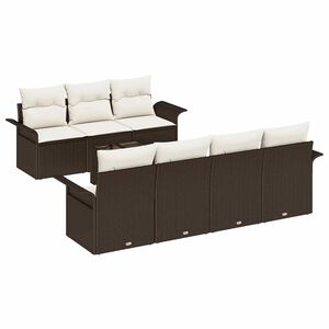 vidaXL Gartensofa-set mit Kissen 8 pcs Braun Poly-Rattan