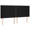 vidaXL LED Kopfteil Schwarz 183x16x118/128 cm Stoff