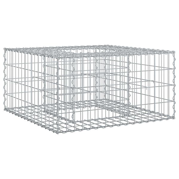 vidaXL Gabionen Hochbeet Silber 80 x 80 x 40 cm Verzinkter Stahl