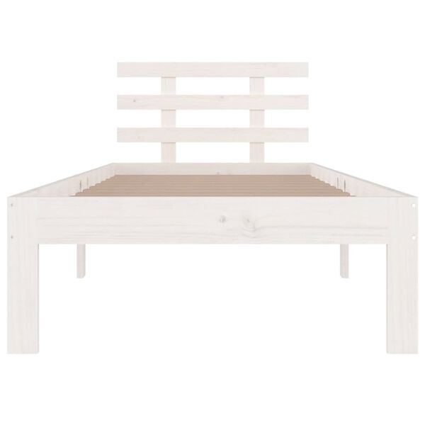 vidaXL Massivholzbett Wei&szlig; 90x190 cm