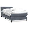 vidaXL Boxspringbett mit Matratze Dunkelgrau 100x220 cm Samt
