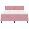 vidaXL LED Boxspringbett mit Matratze mit LED Rosa 140 x 190 cm Samt