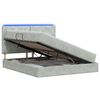 vidaXL LED-Speicherbett mit Matratze Hellgrau 160 x 200 cm Samt