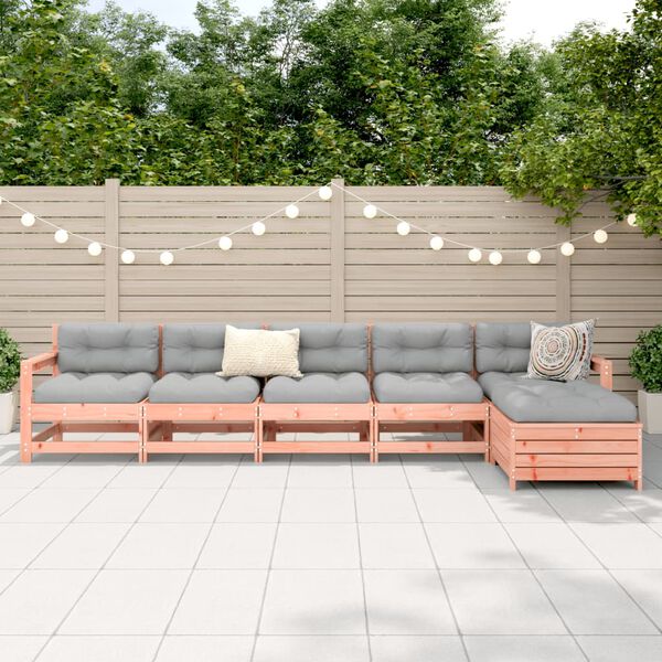 vidaXL 6-tlg. Garten-Sofagarnitur Massivholz Douglasie