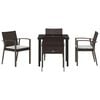 vidaXL Garten Essgruppe 5 pcs Braun und Schwarz PE-Rattan