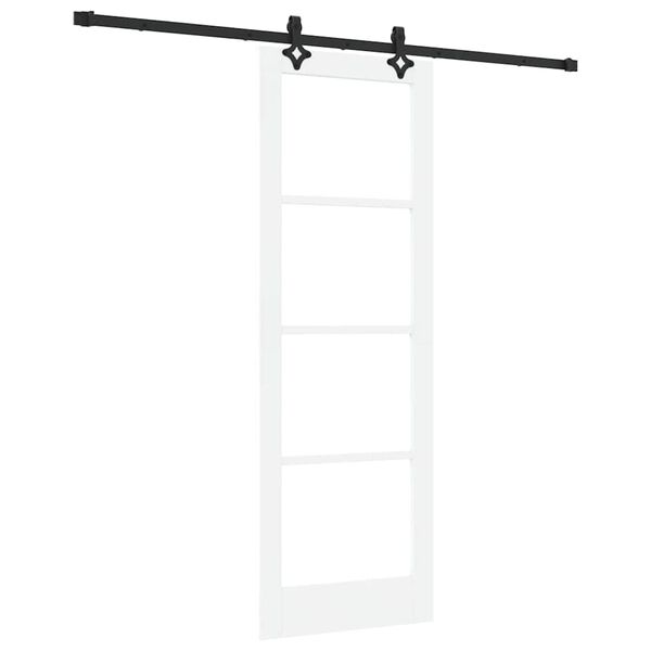 vidaXL Schiebet&uuml;r Wei&szlig; 73,5 x 211 cm Massivholz Kiefer und Glas