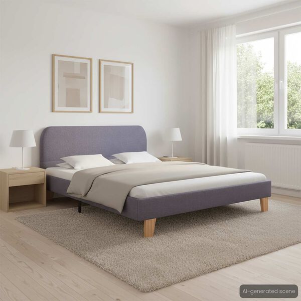 vidaXL Bettgestell ohne Matratze Hellgrau Stoff 135x190 cm