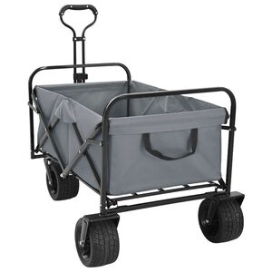 vidaXL Faltwagen Grau 89 x 63 x 96 cm Stahl und Polyester-Oxford