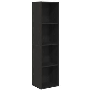 vidaXL B&uuml;cherregal Wandhalterung Schwarz Eichen-Optik 143 x 30 x 36 cm