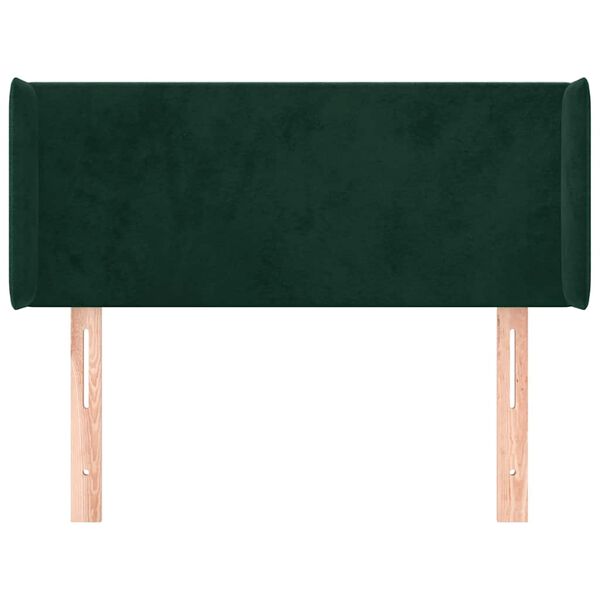vidaXL Kopfteil mit Ohren Dunkelgr&uuml;n 103x16x78/88 cm Samt