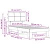 vidaXL Bettgestell mit gepolstertem Kopfteil Hellgrau 80 x 200 cm