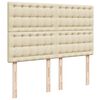 vidaXL Boxspringbett mit Matratze Creme 140x190 cm Stoff
