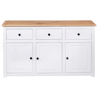 vidaXL Sideboard Weiß 135 x 40 x 80 cm Massivholz Panama-Kiefer
