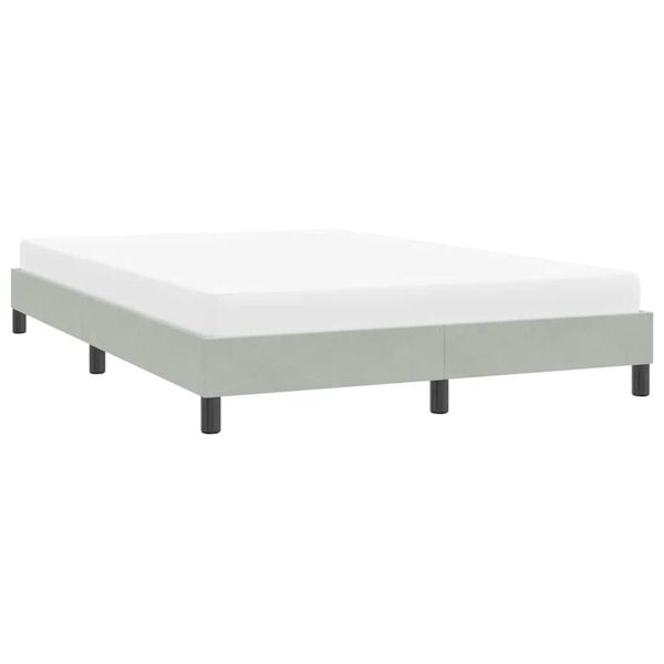 vidaXL Bettgestell ohne Matratze Hellgrau 140x210 cm Samt