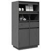 vidaXL Highboard Grau 60x40x116,5 cm Massivholz Kiefer