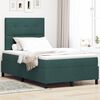 vidaXL LED Boxspringbett mit Matratze Dunkelgr&uuml;n 120 x 190 cm Stoff
