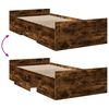 vidaXL Bettgestell mit Schubladen R&auml;uchereiche 100x200cm Holzwerkstoff