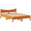 vidaXL Massivholzbett mit Kopfteil Wachsbraun 135x190 cm Kiefer