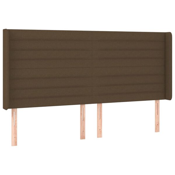 vidaXL LED Kopfteil Dunkelbraun 203x16x118/128 cm Stoff