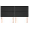 vidaXL Kopfteil Schwarz 200x5x118/128 cm Kunstleder