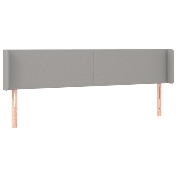 vidaXL LED Kopfteil Hellgrau 163x16x78/88 cm Stoff