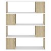 vidaXL B&uuml;cherregal Raumteiler Wei&szlig; Sonoma-Eiche 100x24x124 cm