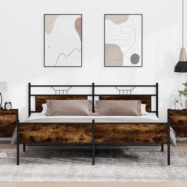 vidaXL Metallbett ohne Matratze R&auml;uchereiche 200x200 cm