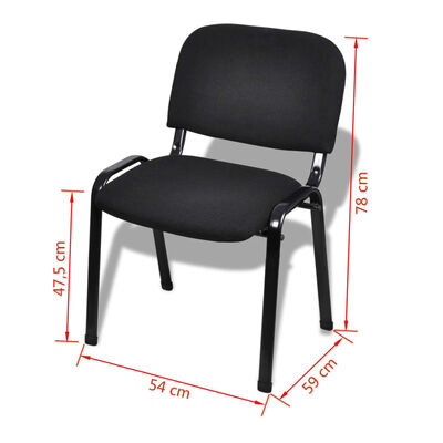 vidaXL Stapelbare Bürostühle 4 Stk. Stoff Schwarz