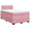 vidaXL Boxspringbett mit Matratze Rosa 120x190 cm Samt