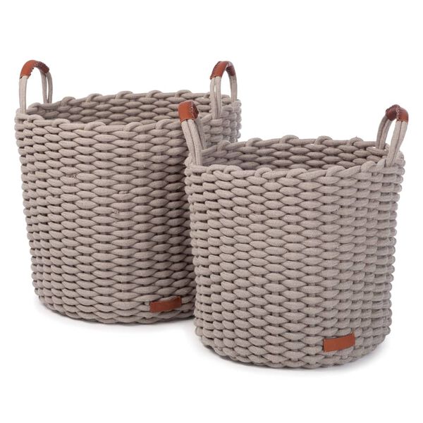 KidsDepot 2-tlg. Korb-Set Korbo L Baumwolle Grau